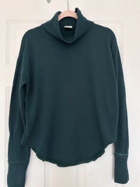 aerie Dark Teal Cowl Neck Pullover Sweater